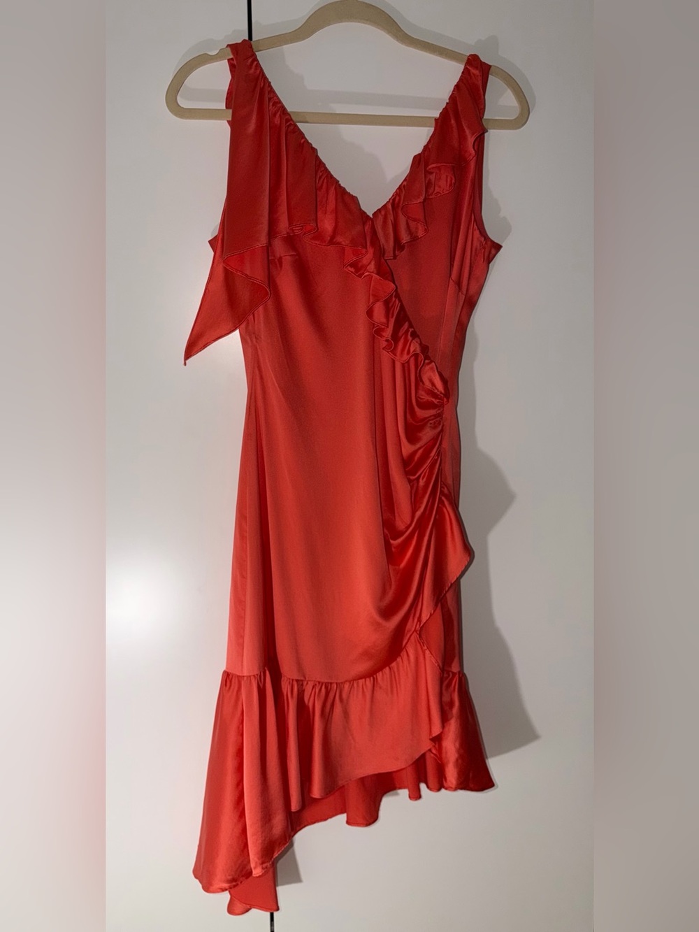 Silk Mini Ruffle Dress